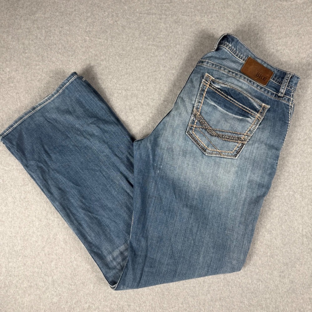 BKE Tyler Jeans 36x32 Blue Straight Leg Y2K Grunge Skater Rugged Denim